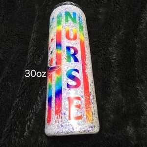 Glitteres Epoxy Nurse Tumbler 30oz